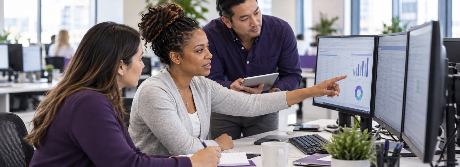 An accounts receivable team following up on unpaid claims